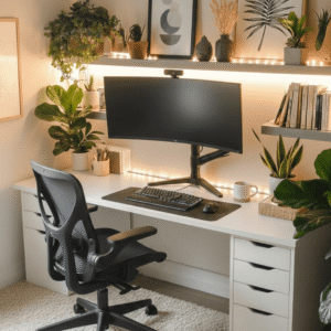 home office with space saving storage